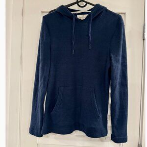 Rainforest Men's Solid Waffle Pullover Hoodie (Blue, Polyester, Size S)